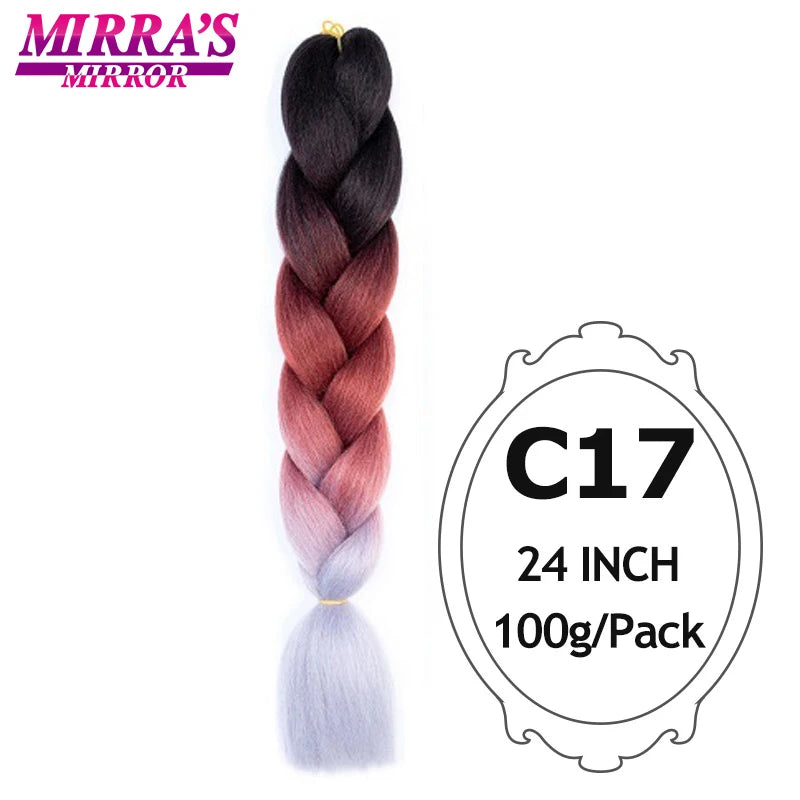Ombre Jumbo Braiding Hair, Synthetic, 24 Inch, 6-Pack