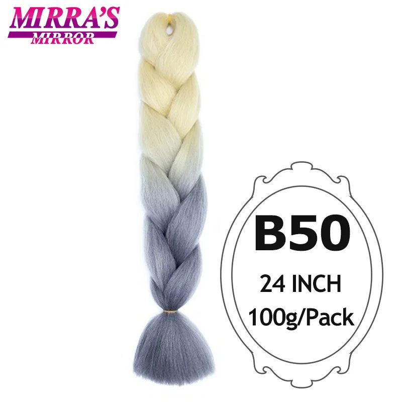 Ombre Jumbo Braiding Hair, Synthetic, 24 Inch, 6-Pack