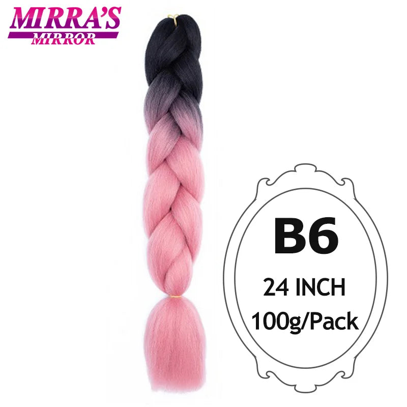 Ombre Jumbo Braiding Hair, Synthetic, 24 Inch, 6-Pack