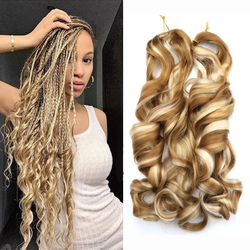 Synthetic Spiral Curls Loose Wave Crochet Hair Braids Pre Stretched Braiding Extensions