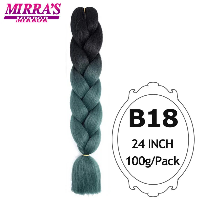 Ombre Jumbo Braiding Hair, Synthetic, 24 Inch, 6-Pack