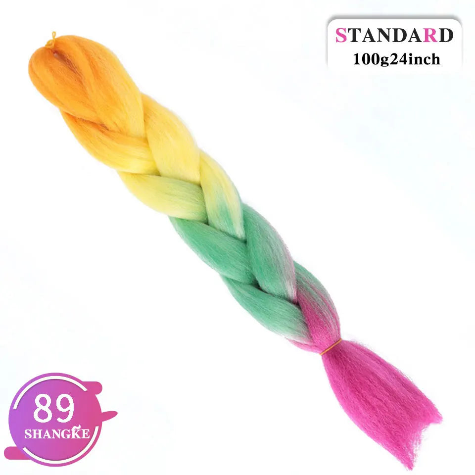 Rainbow Weaving Hair Extensions Synthetic Professional Large Color