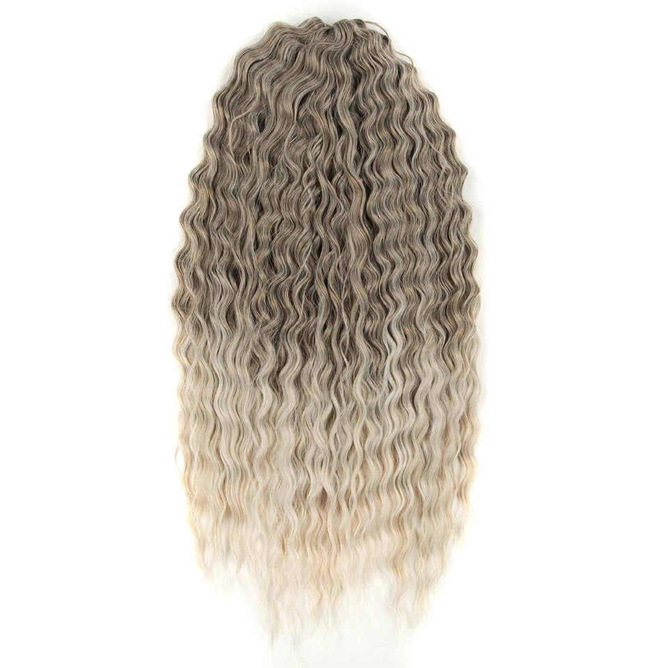 Synthetic Twist Crochet Curly Hair Water Wave Braid Ombre Blonde Brown Deep