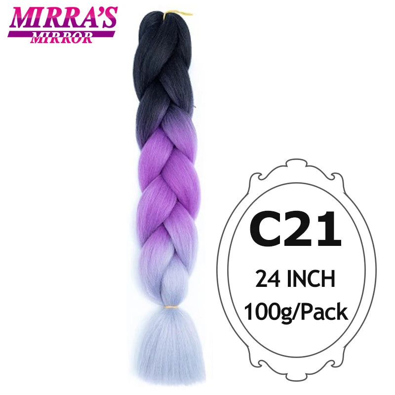 Ombre Jumbo Braiding Hair, Synthetic, 24 Inch, 6-Pack