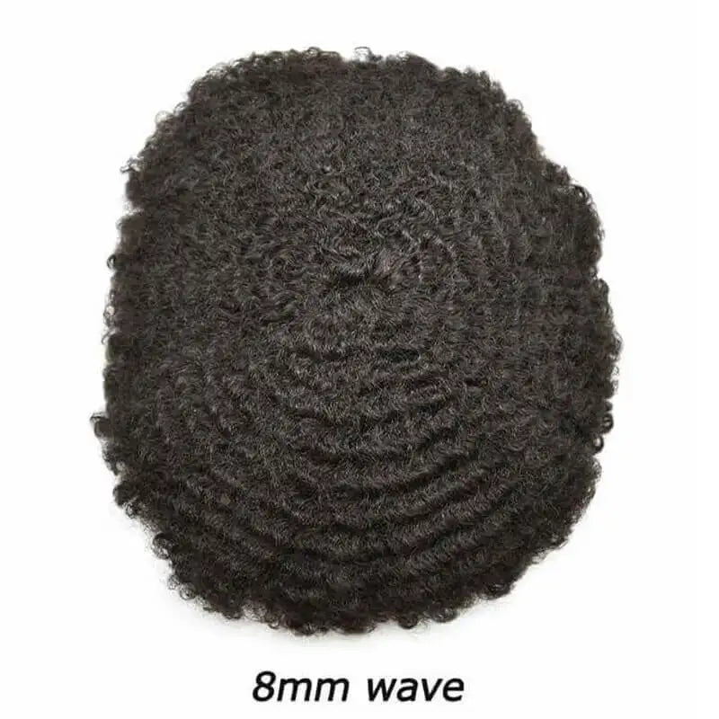 Hair Prosthesis Curly Men's Wig Breathable Toupee Mono, 100% Durable Natural Human