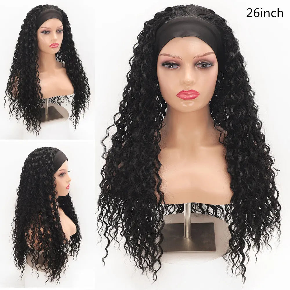Synthetic Deep Curly Wigs Headband Wig Female Black/613/27/99J Blonde Wig Women Headband Wigs