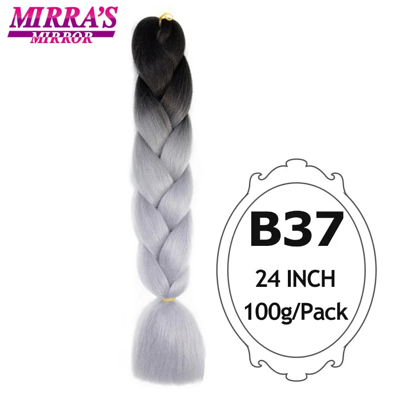 Ombre Jumbo Braiding Hair, Synthetic, 24 Inch, 6-Pack