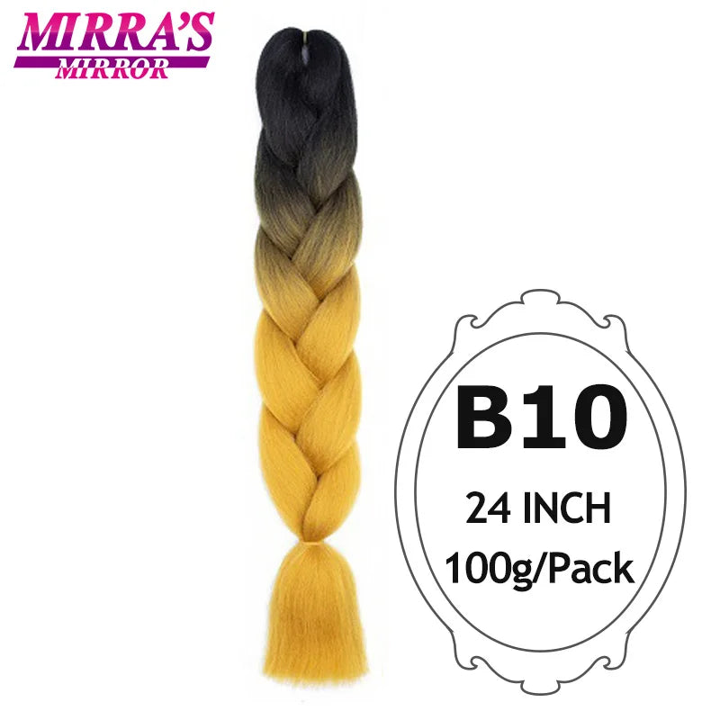 Ombre Jumbo Braiding Hair, Synthetic, 24 Inch, 6-Pack