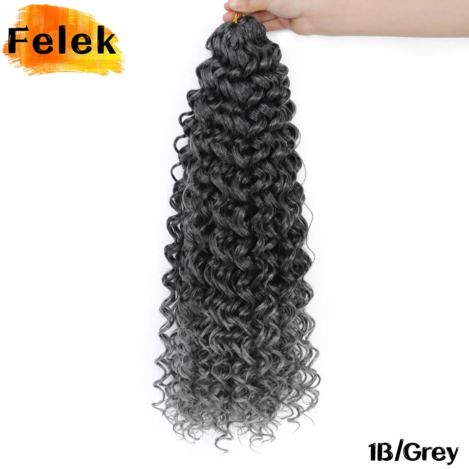 Ocean Wave Braiding Synthetic Hair Extensions Crochet Braids Afro Curls Ombre Mazo