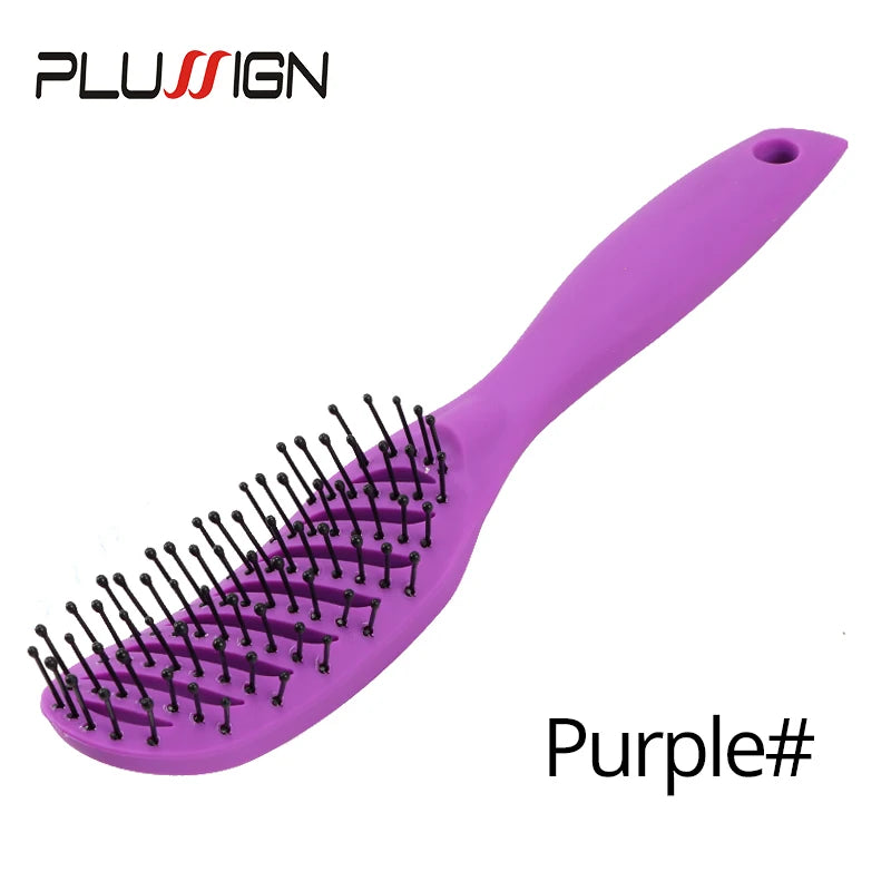 Styling Curly Hair Brush Salon Massager Comb Detangling Drying Anti Static Curved