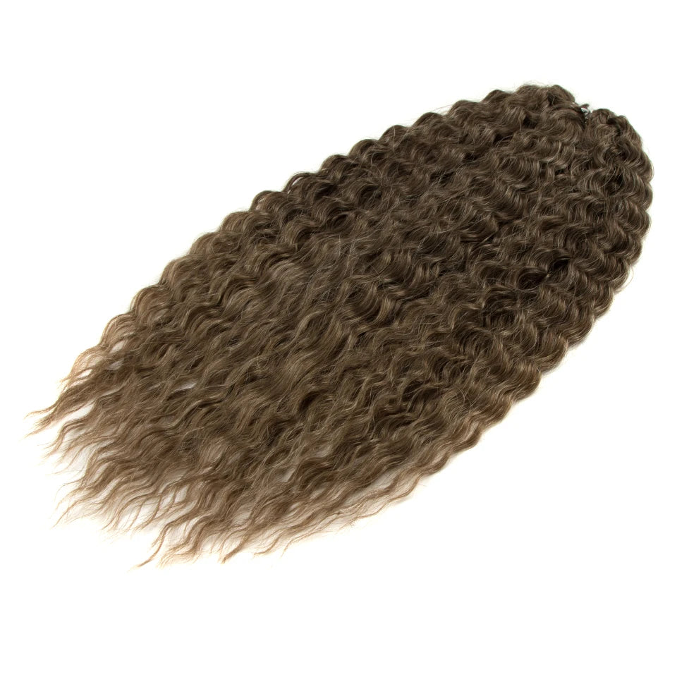 Synthetic Twist Crochet Curly Hair Water Wave Braid Ombre Blonde Brown Deep
