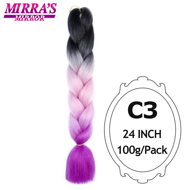 Ombre Jumbo Braiding Hair, Synthetic, 24 Inch, 6-Pack
