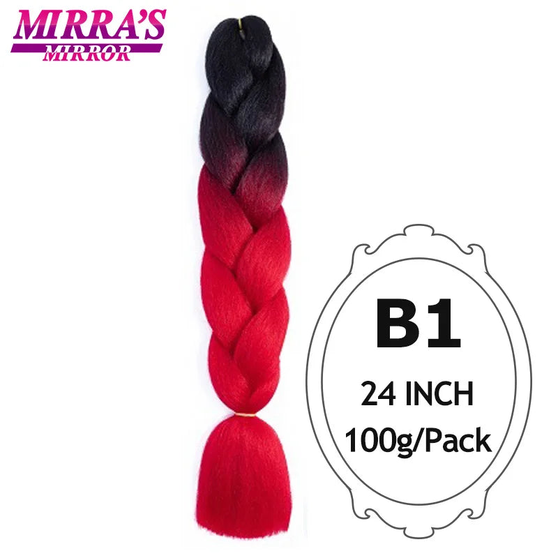Ombre Jumbo Braiding Hair, Synthetic, 24 Inch, 6-Pack