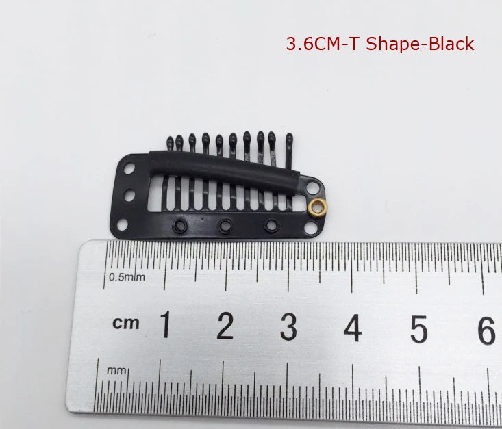 2.3cm-3.6cm Black Brown Color Wig Clips Snap Hair Extension Weft Pp Hairpins