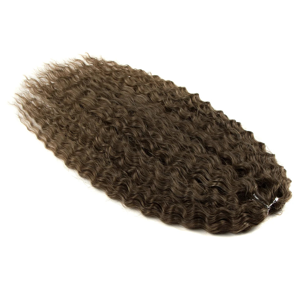 Synthetic Twist Crochet Curly Hair Water Wave Braid Ombre Blonde Brown Deep