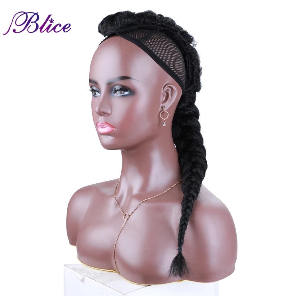 Synthetic Braided Ponytail Hair Extensions Long Length Braids Clip in Hairpieces To