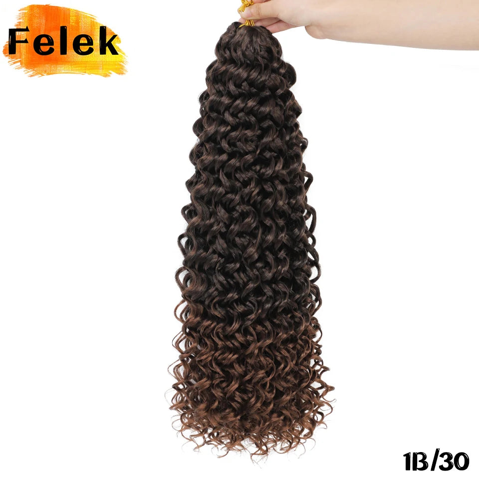 Ocean Wave Braiding Synthetic Hair Extensions Crochet Braids Afro Curls Ombre Mazo