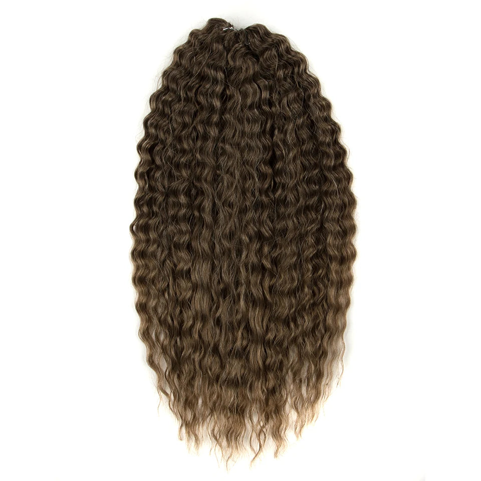Synthetic Twist Crochet Curly Hair Water Wave Braid Ombre Blonde Brown Deep