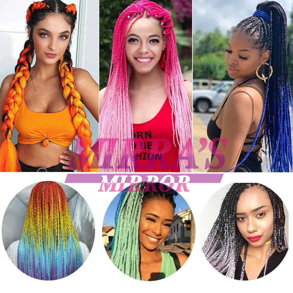 Ombre Jumbo Braiding Hair, Synthetic, 24 Inch, 6-Pack