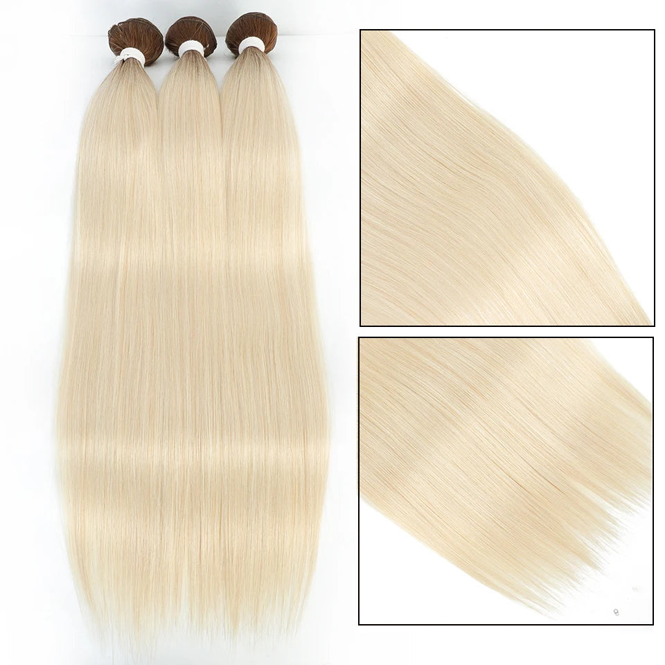 Orange Bone Straight Hair Bundles 24-32 Natural Weaving Bio Synthetic Bug Fancy