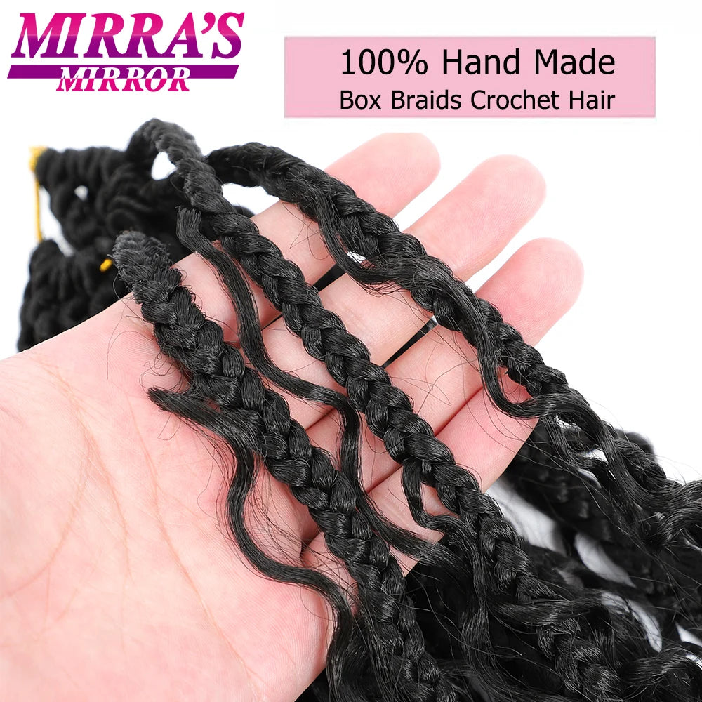 Synthetic Box Braids Crochet Hair Curly End Goddess Ombre Braiding Extension Afro