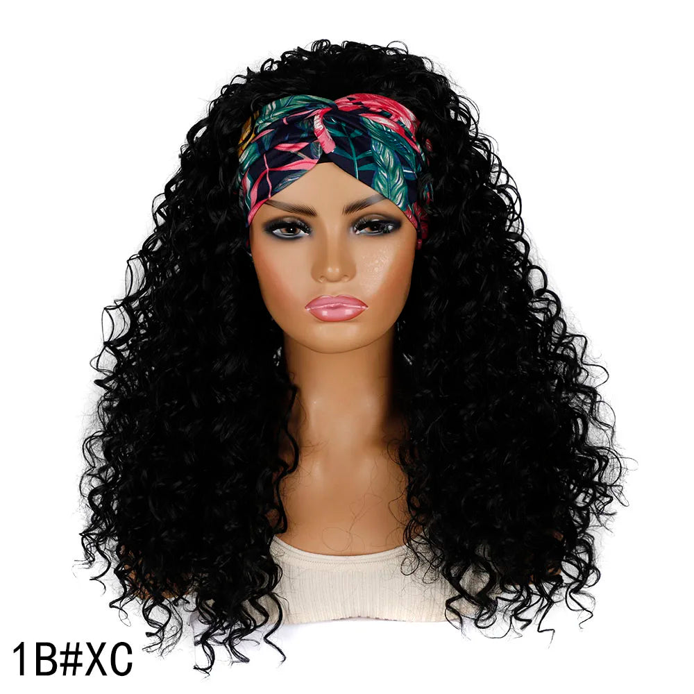 Synthetic Deep Curly Wigs Headband Wig Female Black/613/27/99J Blonde Wig Women Headband Wigs