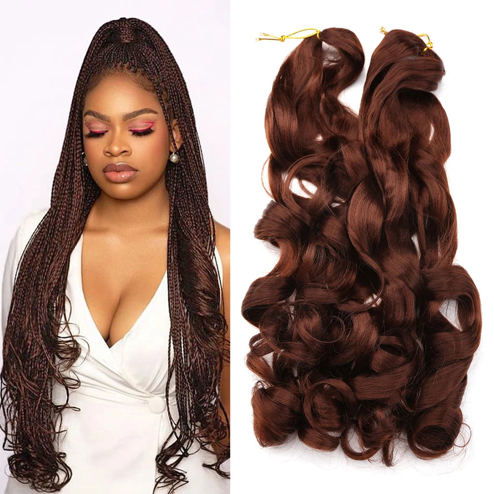 Synthetic Spiral Curls Loose Wave Crochet Hair Braids Pre Stretched Braiding Extensions