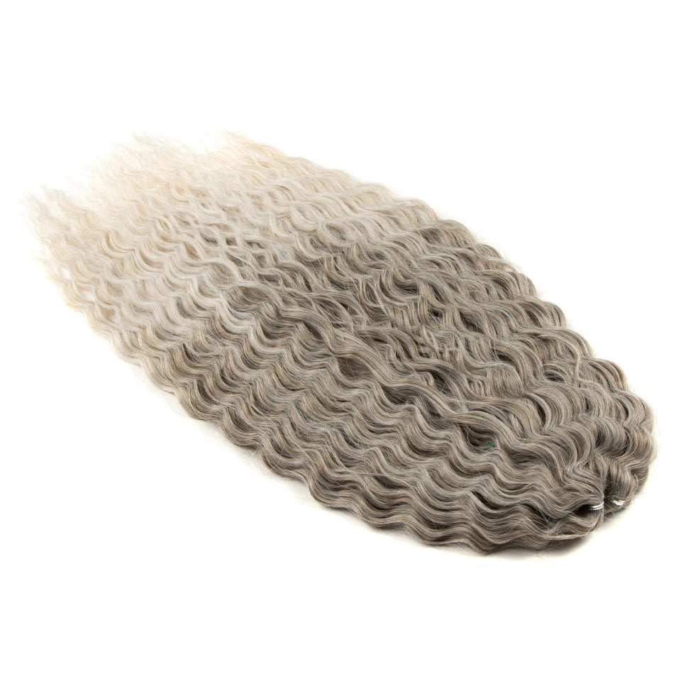 Synthetic Twist Crochet Curly Hair Water Wave Braid Ombre Blonde Brown Deep