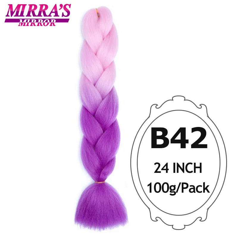Ombre Jumbo Braiding Hair, Synthetic, 24 Inch, 6-Pack