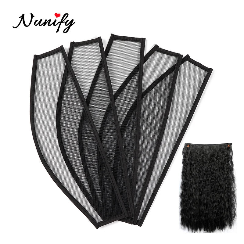 Afro Puff Net Wig Making Clip Black Hair Guleless Hairnet Bun Synetic