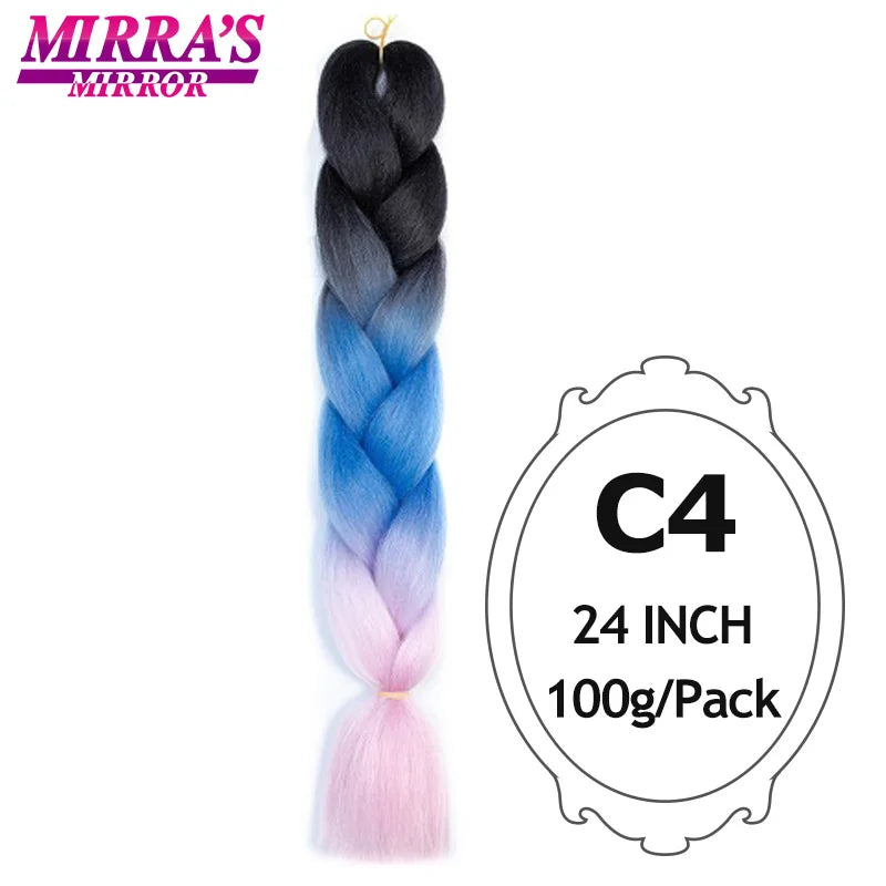 Ombre Jumbo Braiding Hair, Synthetic, 24 Inch, 6-Pack
