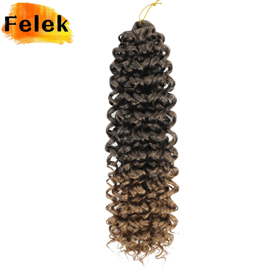 Ocean Wave Braiding Synthetic Hair Extensions Crochet Braids Afro Curls Ombre Mazo