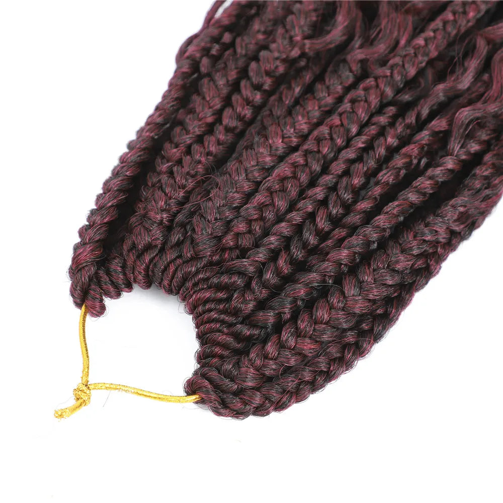 Synthetic Box Braids Crochet Hair Curly End Goddess Ombre Braiding Extension Afro