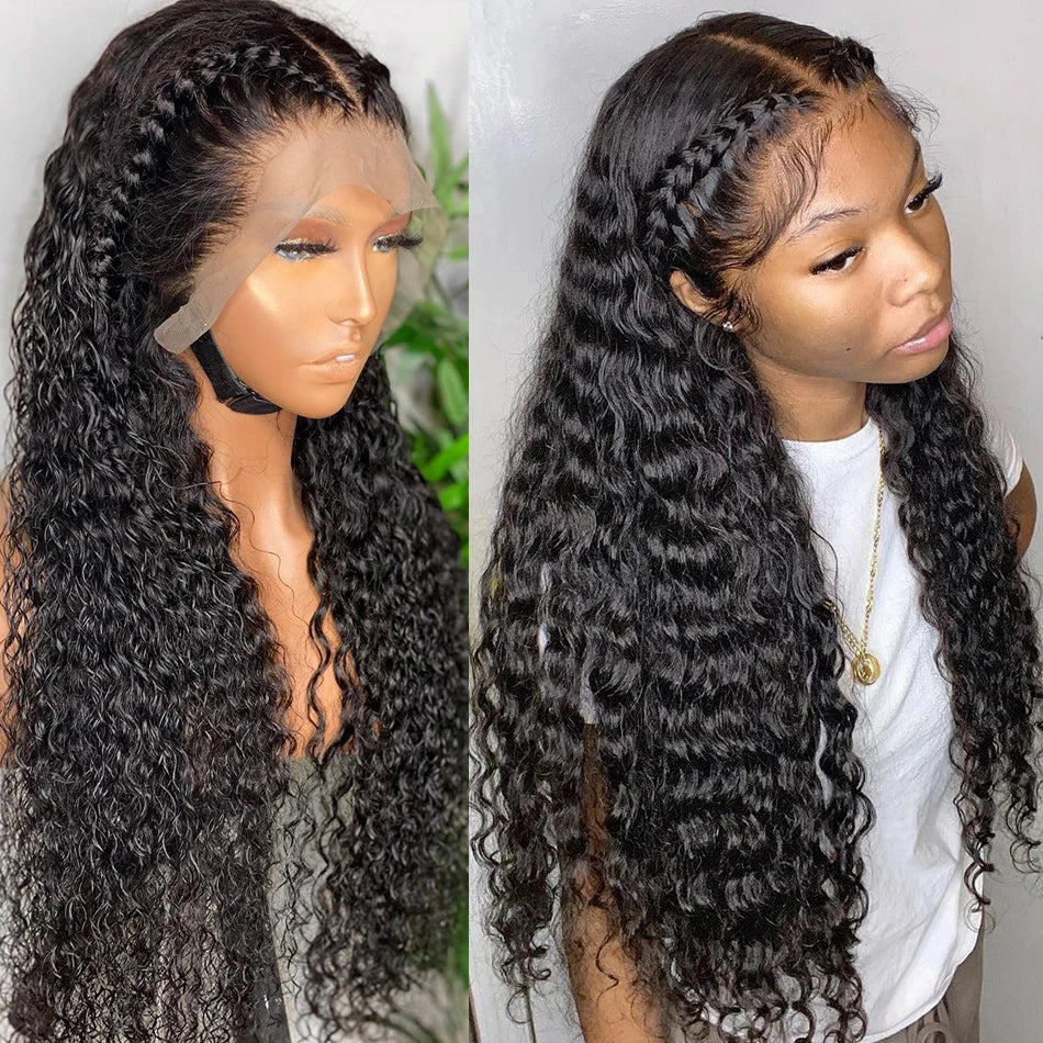 250% Density HD Deep Wave 13x6 Lace Front Human Hair Wig, 30-46 Inch, Wet and Wavy