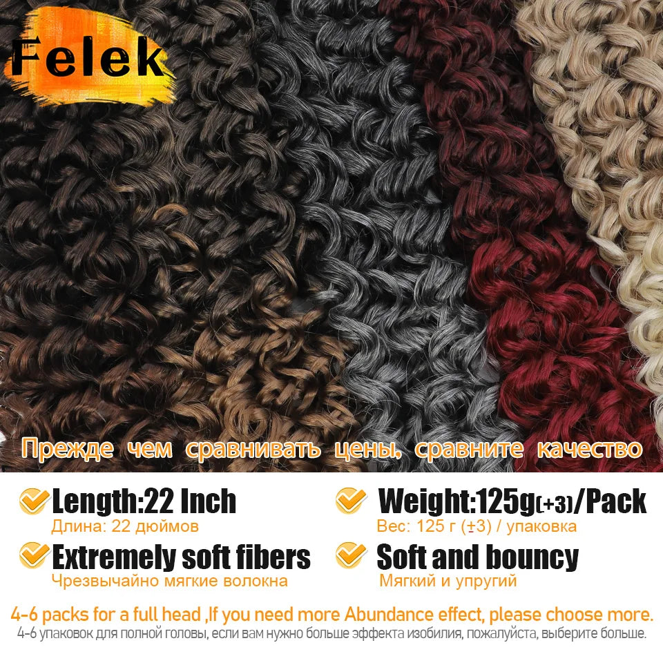 Ocean Wave Braiding Synthetic Hair Extensions Crochet Braids Afro Curls Ombre Mazo