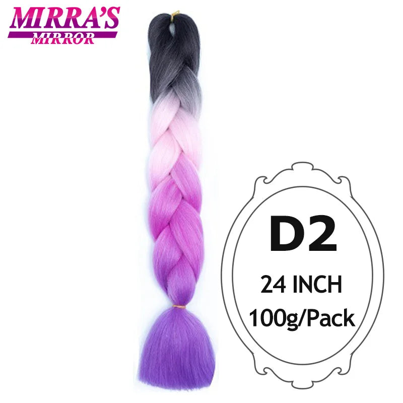 Ombre Jumbo Braiding Hair, Synthetic, 24 Inch, 6-Pack
