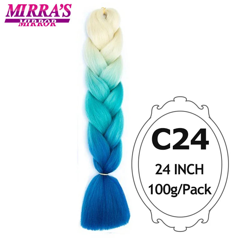 Ombre Jumbo Braiding Hair, Synthetic, 24 Inch, 6-Pack
