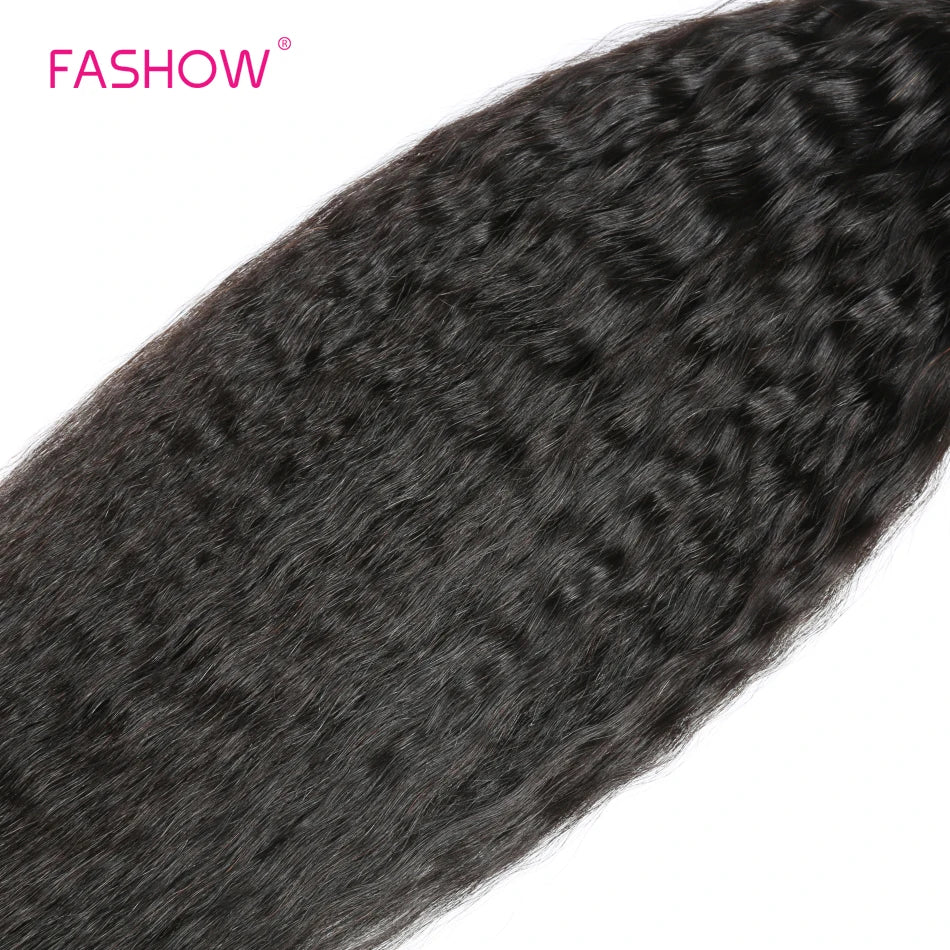 Kinky Straight Human Hair Bundles Indian Yaki Sew-in Weaves