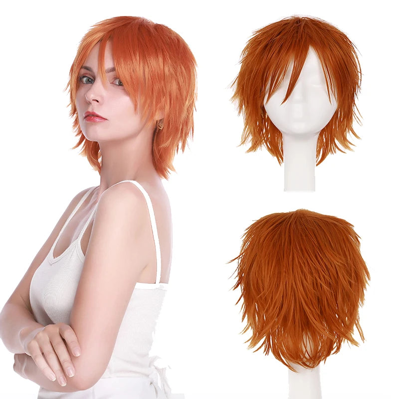 Synthetic Wig Cosplay White Red Green Blue Pink Yellow Hair Short Layer