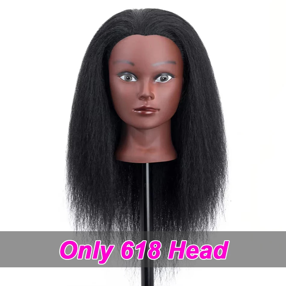 Mannequin Head Human Hair, 100% Real Cosmetology Doll Tripod Stand 18'Training Hairdresser
