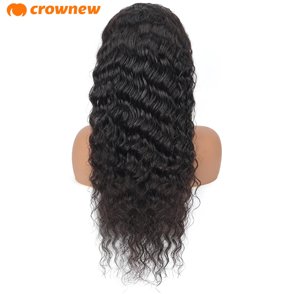 13x4 HD Lace Frontal Human Hair Wig, 220% Deep Wave Long Curly