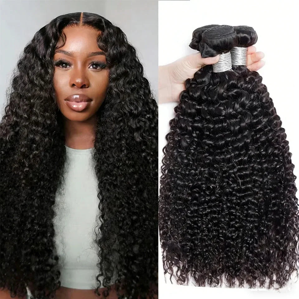 Mongolian Hair 8-30 Kinky Curly Bundles Virgin Human Weaving Natural Deals Extensions