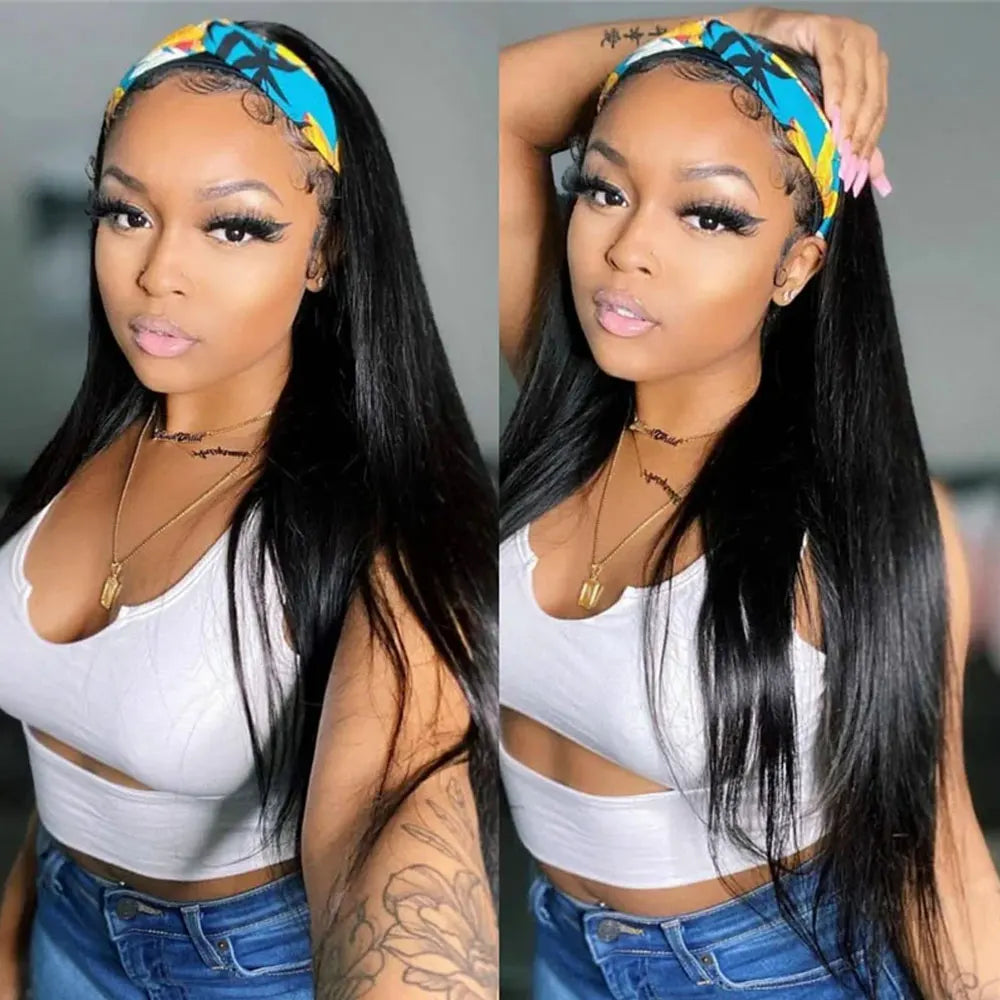 Jerry Curly Half Wig Human Hair Seamless Kinky in Machine Heandband Clip