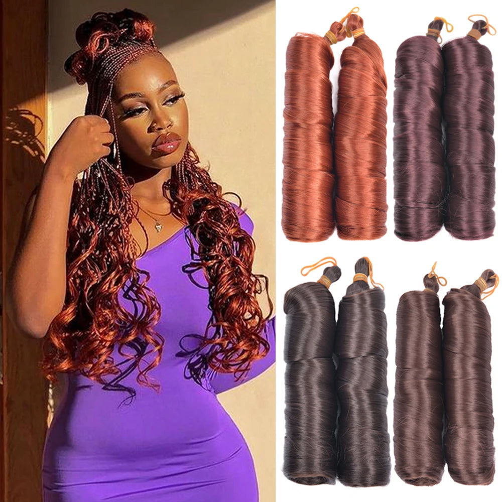 Pre Stretched French Curls Hair Spiral Braiding Synthetic Loose Wave Crochet Braids