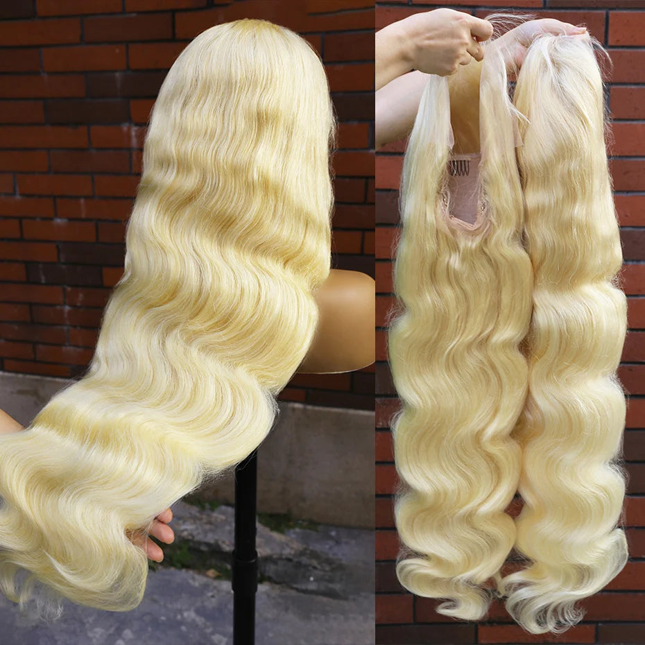 613 Honey Blonde Wig Human Hair Brazilian, 13x6 HD Lace Frontal Body