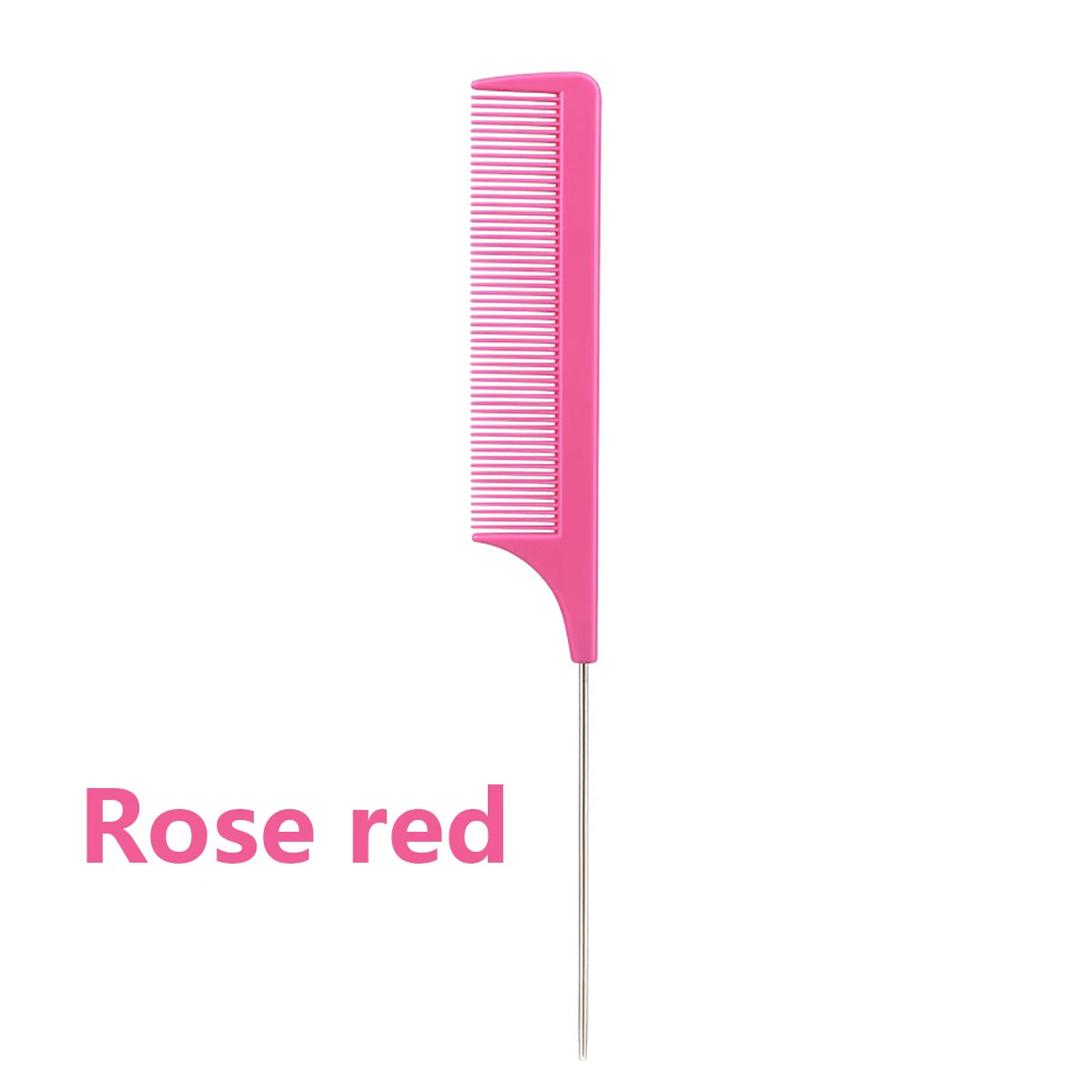 1pc Professional Pointed Tail Comb Salon Hair Styling Stainless Steel Antistatic Dyeing Hair Comb