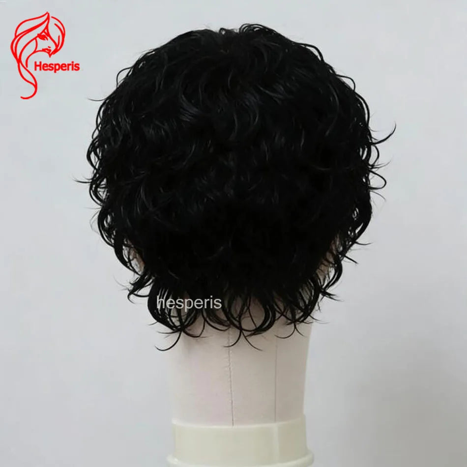 Wavy Pre-Cut Full Lace Wig for Men, Short Pixie, Transparent Lace
