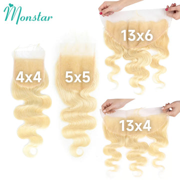 613 Blonde Body Wave, 13x6 HD Lace Frontal Preplucked Brazilian Remy Human