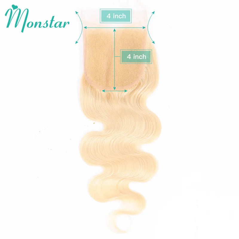 613 Blonde Body Wave, 13x6 HD Lace Frontal Preplucked Brazilian Remy Human
