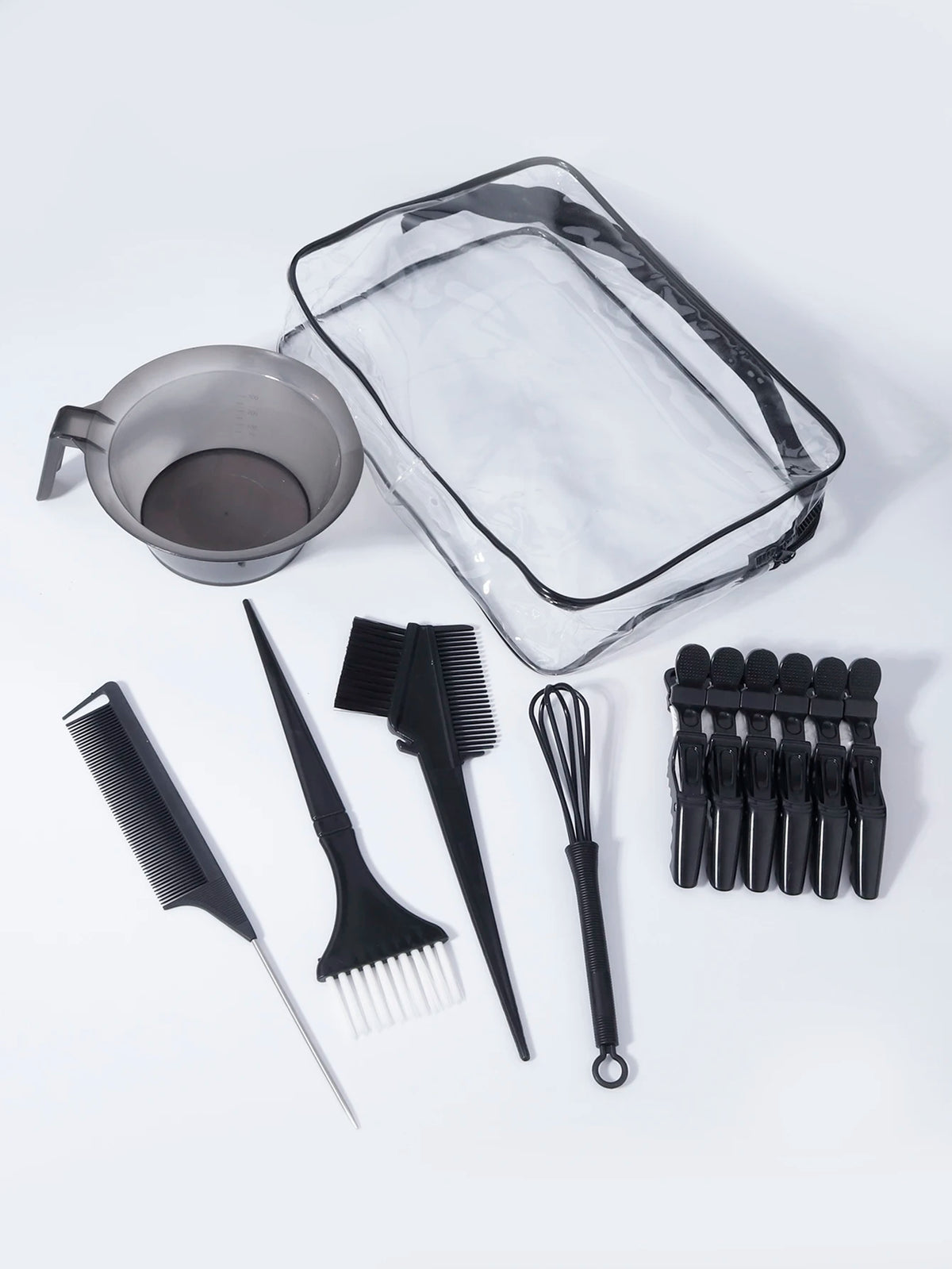 Professional Hair Dye Set Brush Comb Clip Stirrer Suitable Salons Real Wig
